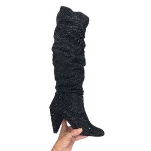 INC International Concepts Women's Gerii3 Rhinestone Knee High Boots Size 8.5 🛑